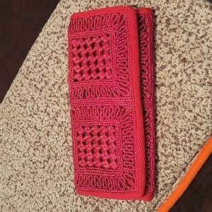 Epitome Macrame Clutch Pink/Red